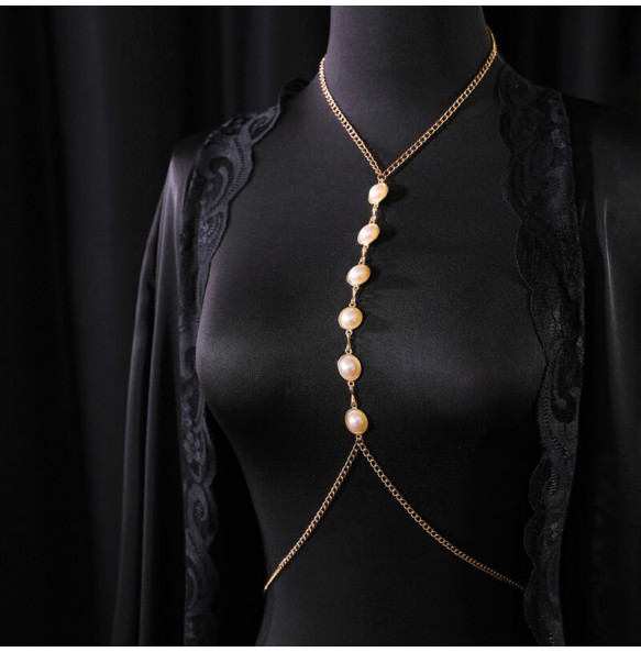 MizzZee - LuxePearl Adjustable Body Chain (Gold)